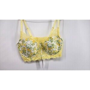 Adore Me Womens 38DDD Yellow Lisette Contour Longline Demi Bra Nylon Underwire